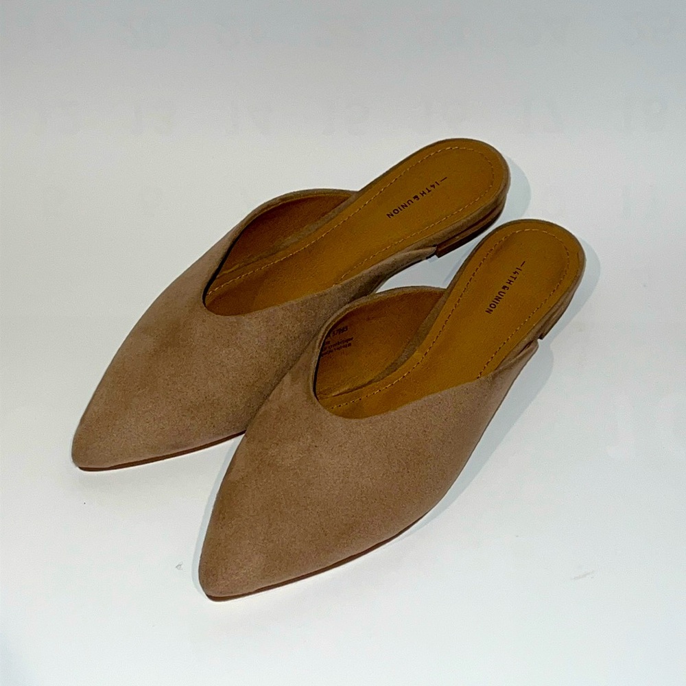 14th & Union Faux Suede Brown Mule